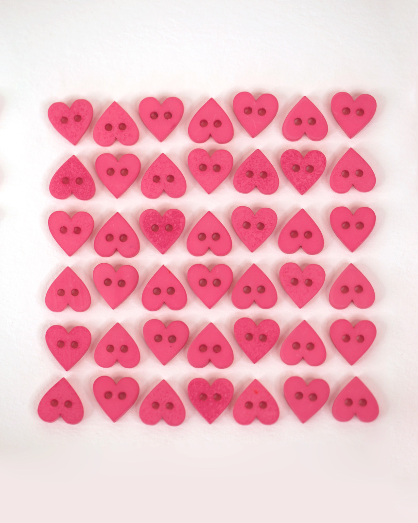 Boutons coeur - Rose